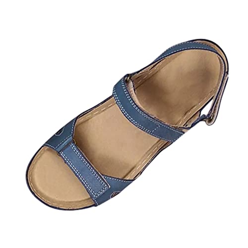 Schuhe Damen 40 Na solide offene Outdoor-Damenschuhe Keile Sandalen gelegentliche Frauen Strand DamenfreiSchuhe Schuhe Damen Plateau Blau (Blue, 42) von Generic