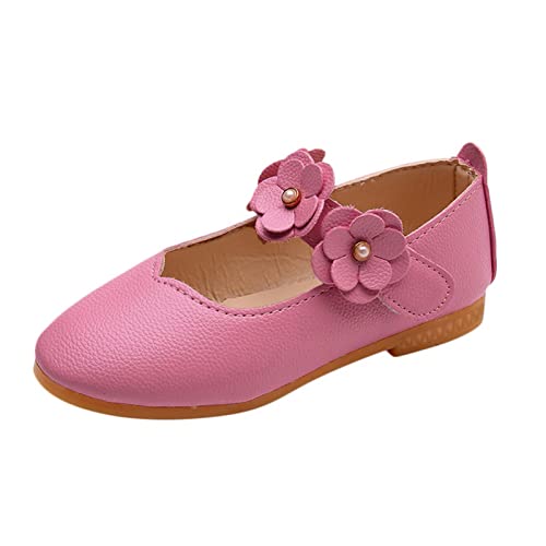 Schuhe Herren Kind Tanz Blume Mädchen Kinder solide Prinzessin einzelne studentische Schuhe Baby Schuhe Prinzessin Schuhe 27 (Pink, 23.5 Toddler) von Generic