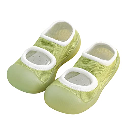 Schuhe Kinder 23 Mädchen Erste -niedliche weiche rutschfeste verschleißfeste Socken-Schuhe-Krippen-Schuhe Prewalker Sneaker Hausschuh 21 (Green, 18 Infant) von Generic
