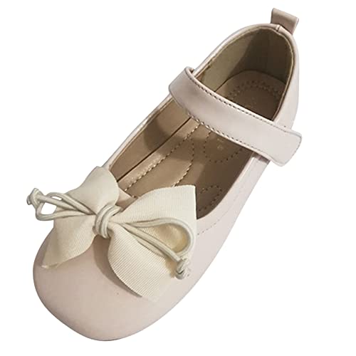 Schuhe Kinder Jungs 35 Kinder Perle Lederschuhe Mode Einzelschuhe mit weichen Sohlen Schwarze kleine Lederschuhe Mary Jane Einzelschuhe Bequeme Schuhe Damen (Beige, 28.5 Little Child) von Generic