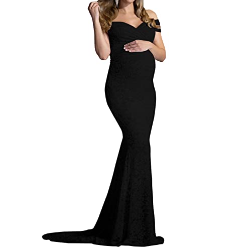 Schwangerschaftskleidung Umstandskleidung Stillen Kleid Lieferant Umstandskleid Frauen Spitze Trailing Fotoshooting Kleid Kleidung für Baby Mädchen, Schwarz , X-Large Schwangerschaftskleidung Umstandskleidung Stillen Kleid Lieferant Umstandskleid Frauen Spitze Trailing Fotoshooting Kleid Kleidung für Baby Mädchen, Schwarz , X-Large von Generic