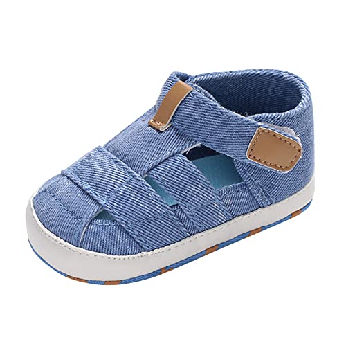 Schwarz Schwarz weiche Baby-Rutsch-Sandalen Krippenmode-Babyschuhe Mädchen Schuhe (Blue, 20.5 Toddler) von Generic