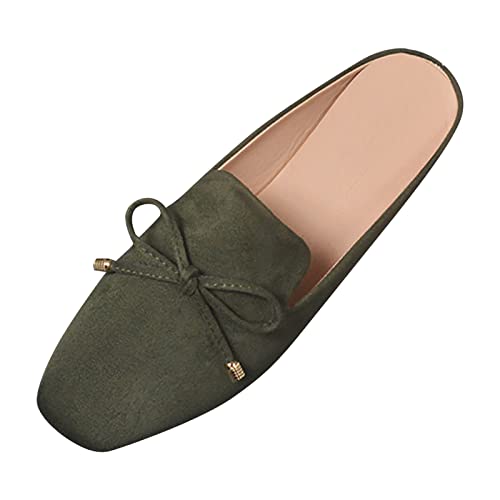 Sexy Schuhe Damen 43 Flache Schuhe aus für Damen im Frühjahr und Sommer mit Bowknot-Modesandalen Glitzer Schuhe Damen 41 (Green, 40) von Generic