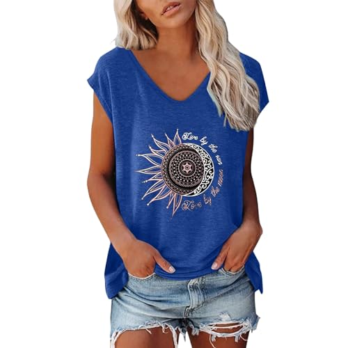 Shirt Damen T-Shirt-Bluse Damen Elegant ärmellose T-Shirt Tops Oberteile Frauen Schwarz Grau Kleidung Basic Sommer Shirts Top V-Ausschnitte Tshirt Klamotten Teenager Mädchen - Blusen & Tuniken von Generic