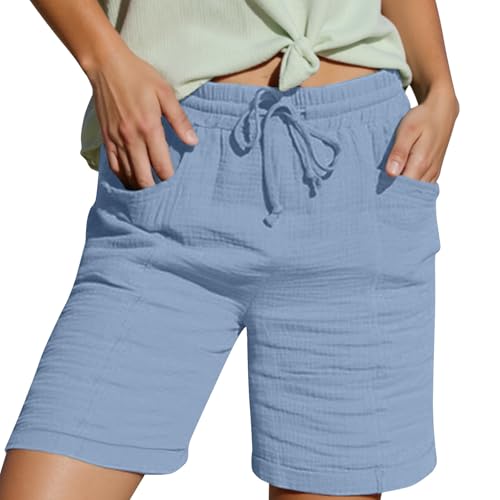 Shorts Damen Leinen Musselin Kurze Hose Beach Mit Taschen Mode Lässige Stoffhose Freizeit Stretch Gerades Bein Kordelzug Leinenhose Damen Bermuda Sommer Kurze Hose Sport Shorts Shorts Damen Leinen Musselin Kurze Hose Beach Mit Taschen Mode Lässige Stoffhose Freizeit Stretch Gerades Bein Kordelzug Leinenhose Damen Bermuda Sommer Kurze Hose Sport Shorts von Generic
