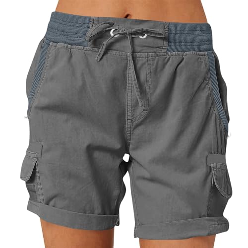 Shorts Damen Sommer Einfarbig Bermuda Hosen Casual Leichte Strand Shorts Mit Taschen Elastische Taille Wanderhose Kurze Sporthose Elegant Bequeme Freizeithose Outdoor Jogginghose Laufhose Shorts Damen Sommer Einfarbig Bermuda Hosen Casual Leichte Strand Shorts Mit Taschen Elastische Taille Wanderhose Kurze Sporthose Elegant Bequeme Freizeithose Outdoor Jogginghose Laufhose von Generic