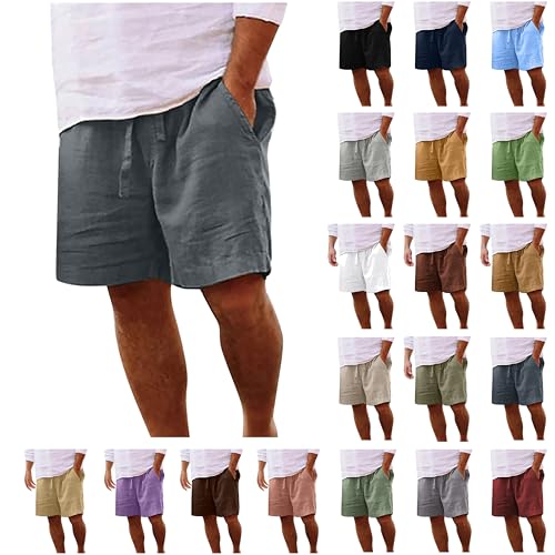 Shorts Herren Kurz Leinenhose Sommer Freizeithose Elastischem Bund Stoffhose Leichte Luftige Strandshorts Einfarbig Kurze Hosen Lounge Sommerhose für Männer Lockere Laufhose Sporthose Shorts Herren Kurz Leinenhose Sommer Freizeithose Elastischem Bund Stoffhose Leichte Luftige Strandshorts Einfarbig Kurze Hosen Lounge Sommerhose für Männer Lockere Laufhose Sporthose von Generic