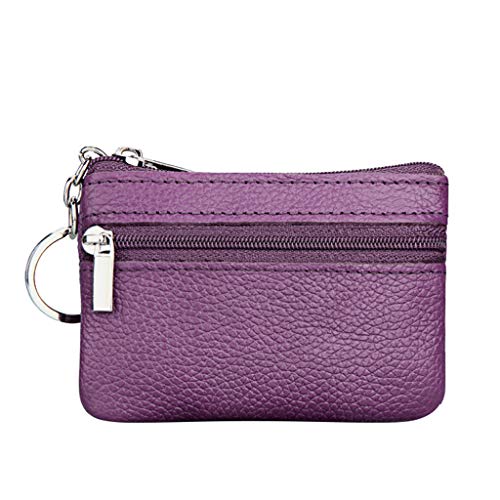 Small Small Pouch Key Damentasche Reißverschluss Ring aus Brieftasche mit Geldbörse Geldbörsen Herren Mit Reißverschluss (Purple, One Size) von Generic