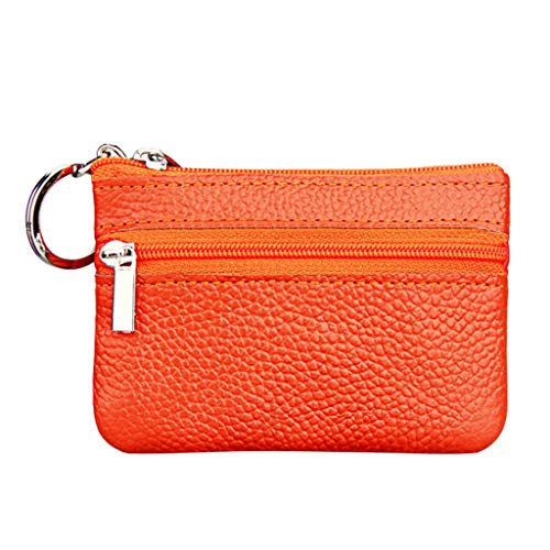 Small Small Pouch Key Damentasche Reißverschluss Ring aus Brieftasche mit Geldbörse Herren Brieftasche Groß (Orange, One Size) von Generic