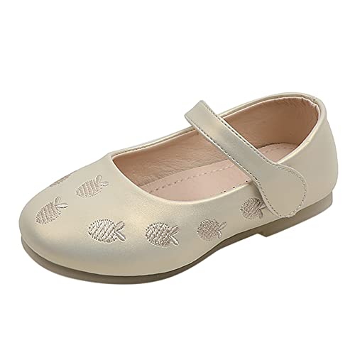 Sneaker Damen Hoch Mädchen Schuhe mit niedrigem Absatz Erdbeere PU Schuhe Freizeitschuhe Carina Schuhe (Beige, 27.5 Little Child) von Generic