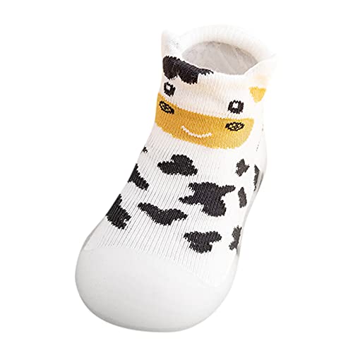 Sneaker Hausschuhe Warme Mädchen-Kleinkind-Strumpf-Sohle-Strick-Baby-Hausschuh-Feste Socken-weiche Schuhe-Gummi-Kind-Baby-Schuhe Baby 3 Monat (B, 22-23) von Generic