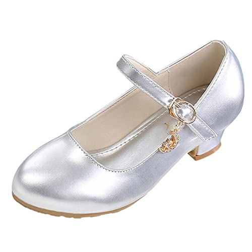 Sneaker Kinder Mädchen 27 Einzelschuhe Kinder Tanzschuhe Mädchen Performance Schuhe Damen Schuhe Sportlich Elegant (Silver, 36 Big Kids) von Generic