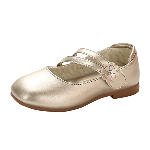 Sneaker Mädchen Gefüttert Mädchenschuhe Kleine Lederschuhe Einzelschuhe Kinder Tanzschuhe Mädchen Performance Schuhe Sandalen Damen Größe 42 (Gold, 29.5 Little Child) von Generic