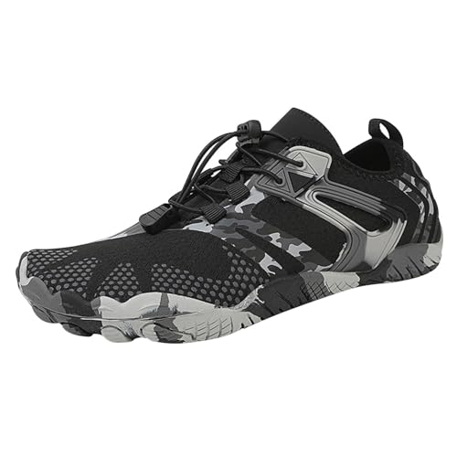 Sneaker Schuhe Sportschuhe Turnschuhe Herren Sommer-Wasserschuhe für Männer und Frauen, schnelltrocknende Schuhe, Wander-, Schwimm-, Tauchschuhe, Tracing-Schuhe, elastische Schnürung, O (Grey, 42) von Generic