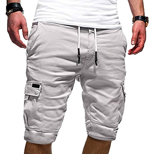 Sommer Shorts Herren Cargo Kurze Hosen Stretch Baumwolle Große Größen Leicht Bermuda Shorts Chino Kurze Hose Stoffshorts Sport Relaxed Fit Wanderer Camping Funktionshose mit Multi Taschen von Generic