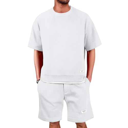 Sommerkleidung Herren Sommer Outfit Trainingsanzug Waffle Freizeitanzug Kurz Sportanzug Kurzarm Tshirt Und Kurze Jogginghose Sets 2 Teiler Casual Y2K Zweiteiler Baggy Sport Tracksuit Hausanzug Sommerkleidung Herren Sommer Outfit Trainingsanzug Waffle Freizeitanzug Kurz Sportanzug Kurzarm Tshirt Und Kurze Jogginghose Sets 2 Teiler Casual Y2K Zweiteiler Baggy Sport Tracksuit Hausanzug von Generic