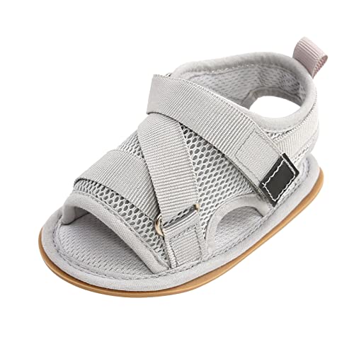 Sommerschuhe Herren Color Walkers Sandalen Rutschfest Die 018M Soild Girl Floor Prewalker Paste Kleinkind Baby Sandalen Baby Sandalen Junge (Grey, 12-18 Months) von Generic