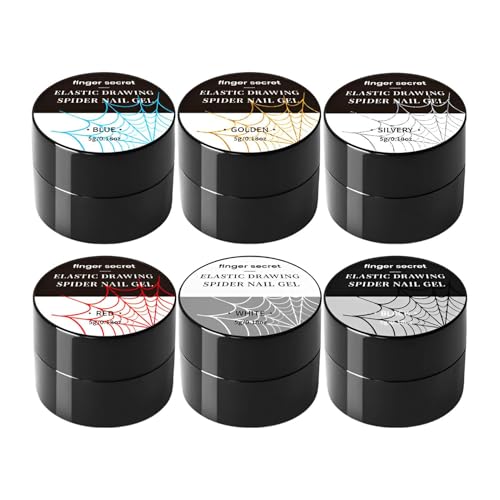 Spinnengel für Nägel, Gelfarbe für Nageldekoration, 6 Farben, Polish Wire Drawing Nail Gel – kleines Gel Liner Gel Nagellack Liner für Nägel Papier Telefonkasten Spinnengel für Nägel, Gelfarbe für Nageldekoration, 6 Farben, Polish Wire Drawing Nail Gel – kleines Gel Liner Gel Nagellack Liner für Nägel Papier Telefonkasten von Generic