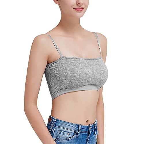 Sport BH Damen, Bustier Damen Sport Spaghettiträger Underwear mit Gepolstert Ohne Bügel BH Nahtlose Basic Wohlfühl Tube Top Bandeau Crop Tops Frauen Sommer Sport BH Spaghetti Yoga Bra von Generic