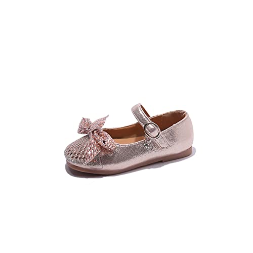 Sportschuhe Kinder Mädchen-Kleiderschuhe, Funkelnde Schuhe für Mädchen, Prinzessin Mary Jane, Schule, Kleid, Schuhe für Abschlussball und Abschlussfeier Sandalen Damen 38 (Gold, 28 Little Child) von Generic