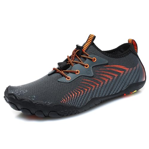 Strandschuhe Schwimmschuhe Herren Laufschuhe Sommer-Wasserschuhe für Männer und Frauen, schnelltrocknende Schuhe, Wander-, Schwimm-, Tauchschuhe, Tracing-Schuhe, elastische Bommel Herren (Grey, 40) von Generic