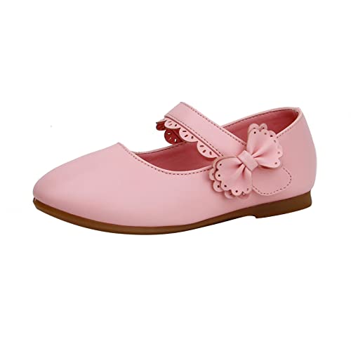 TDEOK Schuhe Für Mädchen Lederschuhe Einzelschuhe Tanzschuhe Mädchen Performance Schuhe Elegante Herren Schuhe (Pink, 33 Big Kids) von Generic