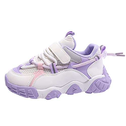 TDEOK Sneaker 25 Mädchen Kinder Sportschuhe und Mädchen Laufen Dicke Sohle rutschfest leichtes Mesh atmungsaktiv und bequem zum Schnüren Halbschuh Kinder 35 (Purple, 28 Toddler) von Generic