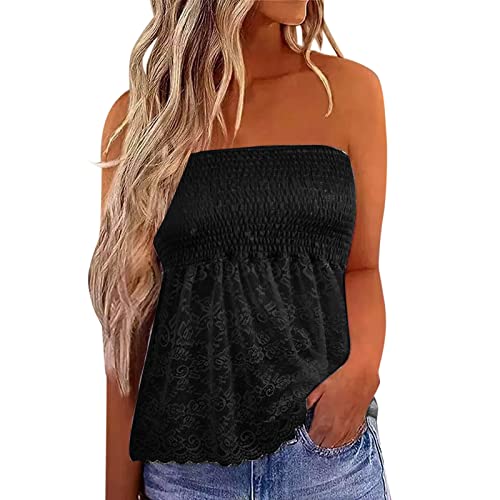 Top Damen Bandeau Tunika Tank Top Mode Strapless Sommer Sexy Tube Boho Boob Gefaltet Plissee Volant Frauen Bustier Trägerlos Schulterfrei Casual Loose Sommertop Oberteile Bluse Shirt Weste Tops Top Damen Bandeau Tunika Tank Top Mode Strapless Sommer Sexy Tube Boho Boob Gefaltet Plissee Volant Frauen Bustier Trägerlos Schulterfrei Casual Loose Sommertop Oberteile Bluse Shirt Weste Tops von Generic