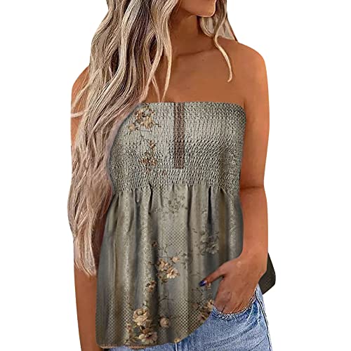 Top Damen Bandeau Tunika Tank Top Mode Strapless Sommer Sexy Tube Boho Gefaltet Plissee Volant Frauen Bustier Trägerlos Schulterfrei Casual Loose Sommertop Oberteile Bluse Shirt Weste Tops Top Damen Bandeau Tunika Tank Top Mode Strapless Sommer Sexy Tube Boho Gefaltet Plissee Volant Frauen Bustier Trägerlos Schulterfrei Casual Loose Sommertop Oberteile Bluse Shirt Weste Tops von Generic