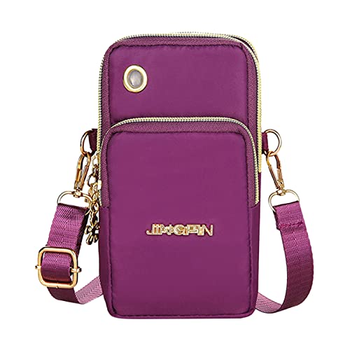 Trachten Taschen Mädchen Laufen Sport Crossbody Handytasche Mode Telefon Arm Tasche Für Frauen Schulter Handgelenk Tasche Papiertragen Taschen (Purple, One Size) von Generic