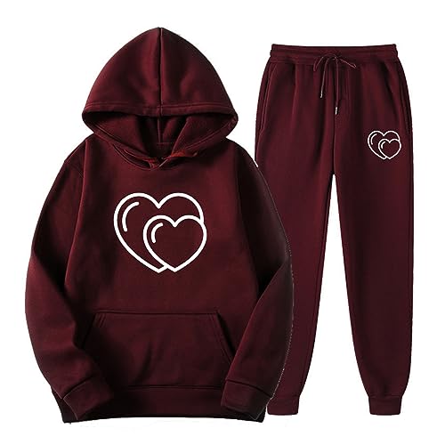 Trainingsanzug Damen Sportanzug Jogginganzug Hoodie Elegant Tracksuit Klassisch Freizeitanzug Loungewear Casual Fitness Sport Zweiteiler Outfit Hochzeit Kleidungsset Gaste Frauen Anzug von Generic