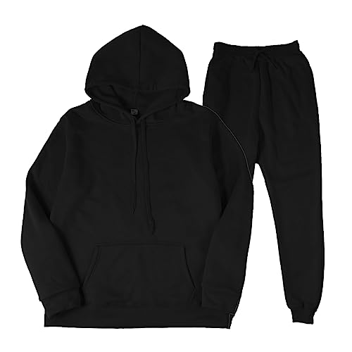 Trainingsanzug Herren, Jogginganzug Herren Sportanzug Freizeitanzug Fitnessanzug Männer Jogging Anzug Baumwolle Oversize Einfarbig Sport Fitness Gym Hoodie Pullover + Lang Hose Tracksuit Set von Generic