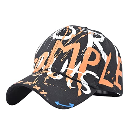 Trucker Cap Basecap Kappe Unisex Männer und Frauen lässige Normale Jugend Retro-Buchstaben Bunte High Street Mütze Einstellbare Outdoor Running Freizeit Basecap von Generic