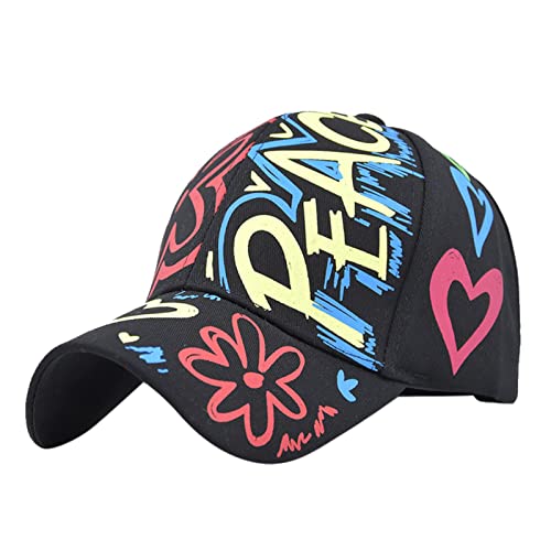 Trucker Cap Basecap Kappe Unisex Männer und Frauen lässige Normale Jugend Retro-Buchstaben Bunte High Street Mütze Einstellbare Outdoor Running Freizeit Basecap von Generic