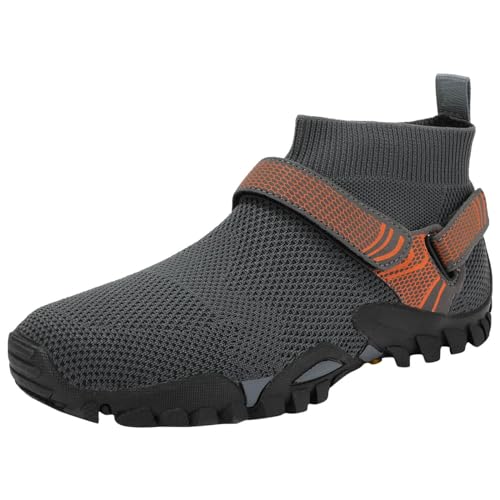 Turnschuhe Tennisschuhe Herren Running Shoes Men Männer Sportschuhe Sommer Neues Muster Einfache Einfarbige Mode Mesh Atmungsaktiv Bequem Dicke Sohle Compatible with Motorrad Schuhe (Dark Gray, 43) von Generic