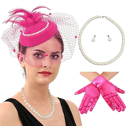 Vintage Mittelalter Stirnband mit Etikette Handschuhe Perle Ohrringe & Halskette Set Party Damen Kostüm Requisiten von Generic