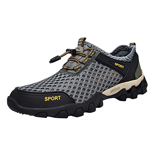 Walkingschuhe Mit Dämpfung Herren - Leicht Barfußschuhe Outdoor Wandern Sportschuhe Mesh Atmungsaktiv Fitnessschuhe Non-Slip Verschleißfest Trekking-Schuhe Bequem Weichen Sohlen Laufschuhe von Generic