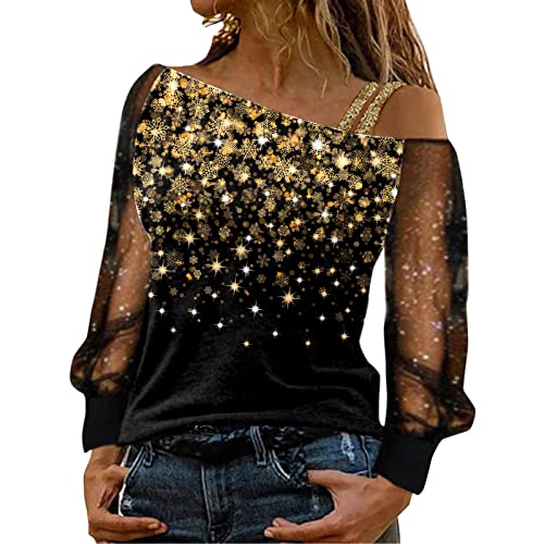 Weihnachts Tshirt Damen Sexy Schulterfrei Oberteile Glitzer Langarmshirt Weihnachtspullover Damen Lustig Langarm Shirt Bluse Tops Elegant Weihnachten Pullover Herbst Winter Spitze Weihnachtspulli Weihnachts Tshirt Damen Sexy Schulterfrei Oberteile Glitzer Langarmshirt Weihnachtspullover Damen Lustig Langarm Shirt Bluse Tops Elegant Weihnachten Pullover Herbst Winter Spitze Weihnachtspulli von Generic
