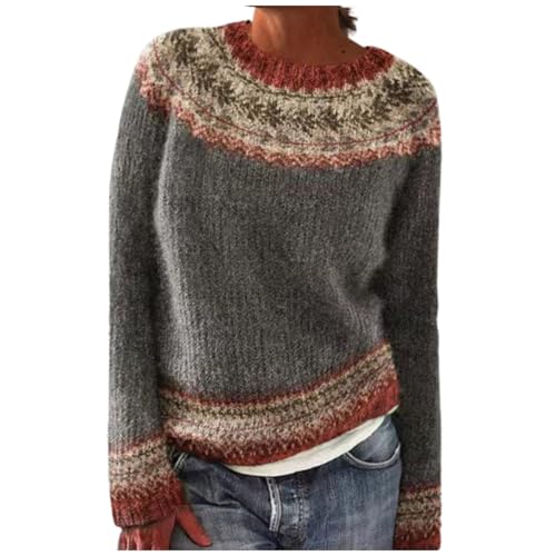 Weihnachtspullover Damen Langarm Rundhals Elegant Fleecepullover Oversize Strickpullover Norweger Winterpullover Warm Y2k Damenpullover Flauschiger Pullover Sweater Winter Patchwork Sweatshirt Weihnachtspullover Damen Langarm Rundhals Elegant Fleecepullover Oversize Strickpullover Norweger Winterpullover Warm Y2k Damenpullover Flauschiger Pullover Sweater Winter Patchwork Sweatshirt von Generic