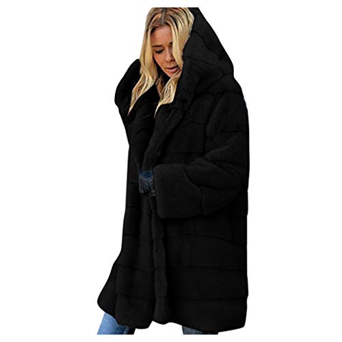 Winterjacke Damen Pelzmantel Kapuzenjacke Oversize Lang Cardigan Winterjacke Winter Warm Kunstfell Mantel Kunstpelz Jacke Flauschige Plüschjacke Fellmantel Felljacke von Generic