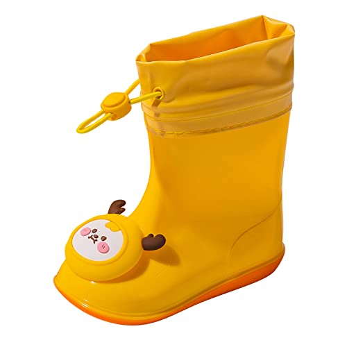 Winterstiefel Schwarz Gummistiefel für Regenwasserschuhe, mit Kordelzug gefüttert, für Jungenstiefel und Gummistiefel für Mädchen, rutschfester Regen, leicht für Kinder, (Yellow, 28 Toddler) von Generic