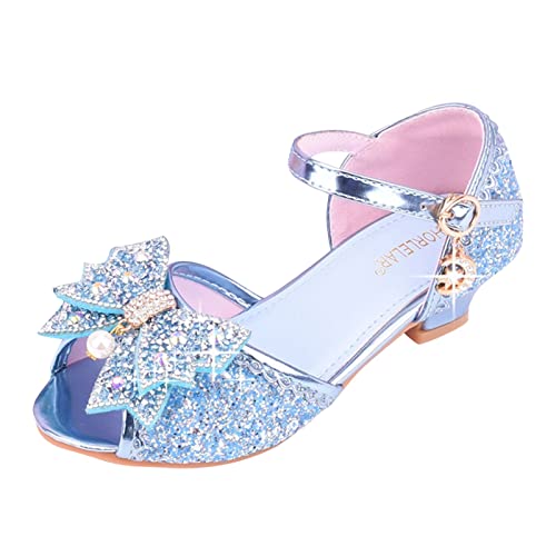 baby geschenk mädchen Prinzessin Schuhe Mädchen Glitzer Schuhe Kinder Stöckelschuhe Mädchen Pailletten Prinzessin Cosplay Schuhe Partys Hochzeiten Klett Sandalen Elegante Mädchen Schuhe mit Absatz z68 von Generic