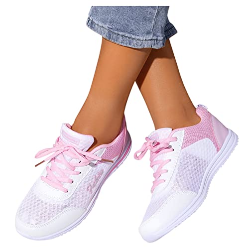 Damen Sneaker Weiss Turnschuhe Wasserdicht Freizeit Trainer Fitness Laufen Schuhe Frauen Leichte Sportschuhe Klett Fitnessschuhe Laufschuhe Slip-On Schuhe Fußballschuhe für Jogging Fitness XH88 von Generic