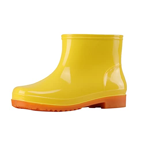 gummistiefel damen halbhoch Gummistiefel Damen Halbhoch-Wasserdicht Regenstiefel Damen Weitschaft Gummistiefel Damen Bunt Gummi Stiefel Stiefeletten Regen Boots Z11 von Generic