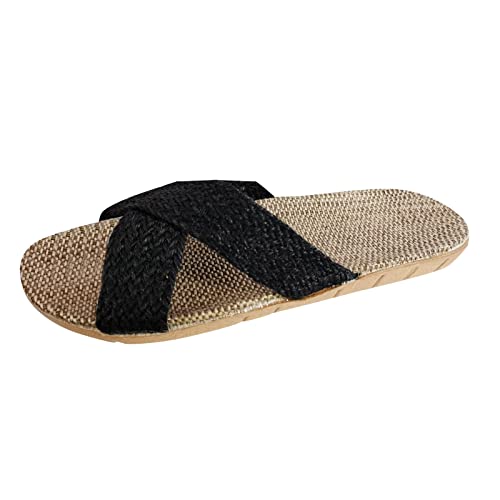 orthopädische Hausschuhe Damen rutschfest Sommer schwarz Espadrilles geflochten lässige Schleife Badeschuhe für drinnen und draußen orthopädische Hausschuhe Damen rutschfest Sommer schwarz Espadrilles geflochten lässige Schleife Badeschuhe für drinnen und draußen von Generic