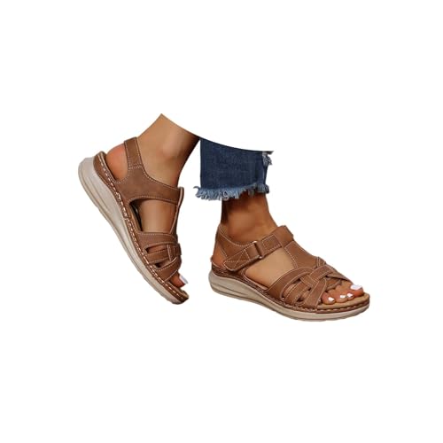 Trekking-Sandalen für Damen, bequem, Sommer, Sport, Plattform, orthopädische Schuhe, offene Spitze, Wandern, Keilsandalen, rutschfest, Strand, Sandalen, Wandern, Trekking, Party, preiswert, braun, 42 Trekking-Sandalen für Damen, bequem, Sommer, Sport, Plattform, orthopädische Schuhe, offene Spitze, Wandern, Keilsandalen, rutschfest, Strand, Sandalen, Wandern, Trekking, Party, preiswert, braun, 42 von Genérico
