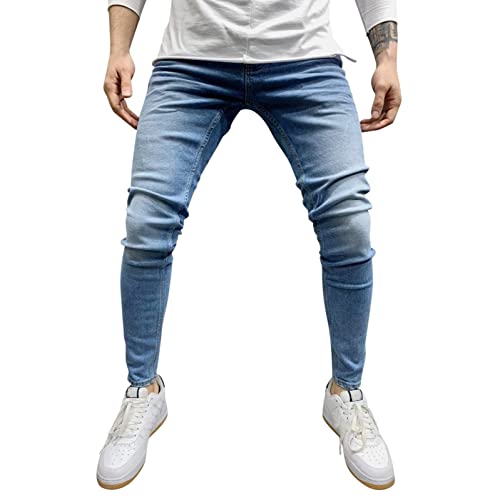 Générique 2024 AI – Fitness Pocket Skin Solid Herren Sports Pants Bodybuilding Länge Full Casual Herren Hose für Männer Jogger Männer Lange Länge, blau, XL von Générique