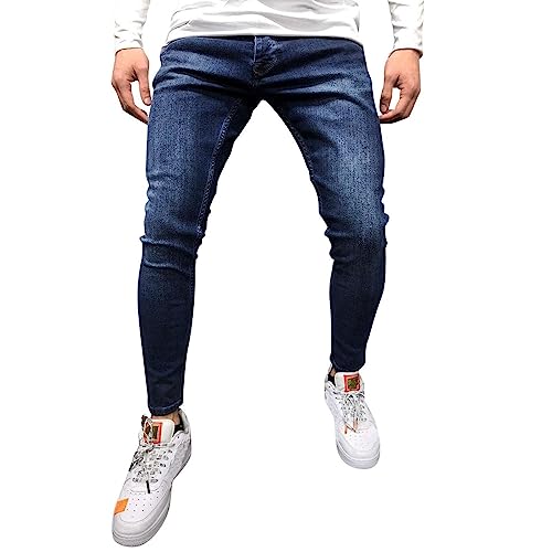 Générique 2024 AI – Fitness Pocket Skin Solid Herren Sports Pants Bodybuilding Länge Full Casual Herren Hose für Männer Jogger Männer Lange Länge, marine, XL von Générique