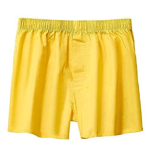 2024 AI – Herren Unterwäsche aus Baumwolle für zu Hause, atmungsaktive Shorts, flacher Winkel, Schlafanzüge für Männer, gelb, XL von Générique