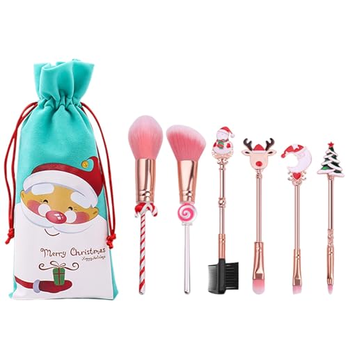 6 Stück Makeup Brush Set, Professional Brush Set, Christmas Blending Brushes, Foundation Contour Brush, Face Powder Blush Brush, Eye Shadow Blending Brush, Wand Style Makeup Brush, Pinsel für Make-up 6 Stück Makeup Brush Set, Professional Brush Set, Christmas Blending Brushes, Foundation Contour Brush, Face Powder Blush Brush, Eye Shadow Blending Brush, Wand Style Makeup Brush, Pinsel für Make-up von Générique